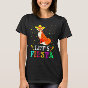 Vossen Dier Lets Fiesta Cinco De Mayo Mexicaanse P T-shirt