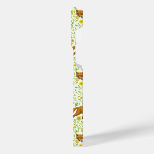 Vossen en boterbloemen op natuurlijk wit iPhone hoesje (Linkerkant)