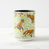 Vossen en boterbloemen op natuurlijk wit mok (Midden)