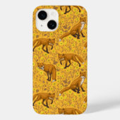 Vossen en boterbloemen op sinaasappel Case-Mate iPhone case (Achterkant)