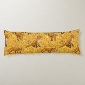 Vossen en boterbloemen op sinaasappel lichaamskussen (Achterkant)