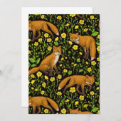 Vossen en boterbloemen op zwart (Voorkant / Achterkant)