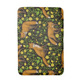 Vossen en boterbloemen op zwart badmat (Voorkant Verticaal)