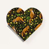 Vossen en boterbloemen op zwart notitieboek (Voorkant)