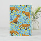 Vossen en boterbloemen op zwembad blauw (Staand voorkant)