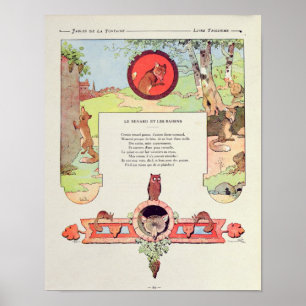 vossen en druiven poster