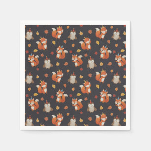 Vossen en Uilen Bos Herfst Kinderverjaardagsfeestj Servet