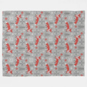 Vossen in het winterbos Scandinavische Kerstmis Fleece Deken (Voorkant (Horizontaal))