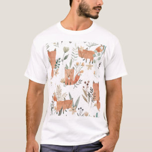 Vossen in weiden: Waterverf naadloos T-shirt