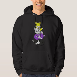 Vossen & Non-binaire vlag Agender Genderqueer Prid Hoodie
