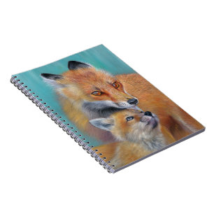 Vossen notitieboek. notitieblok met vos ontwerp. notitieboek