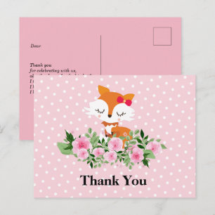 vossenbos, schattig bedankt. uitnodiging briefkaart