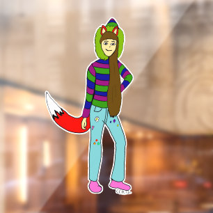 vossenmeisje raamsticker