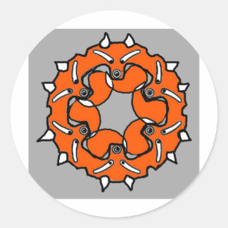Vossenring tandwiel ronde sticker