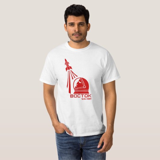 Vostok First Man in Space T-shirt (Voorkant volledig)