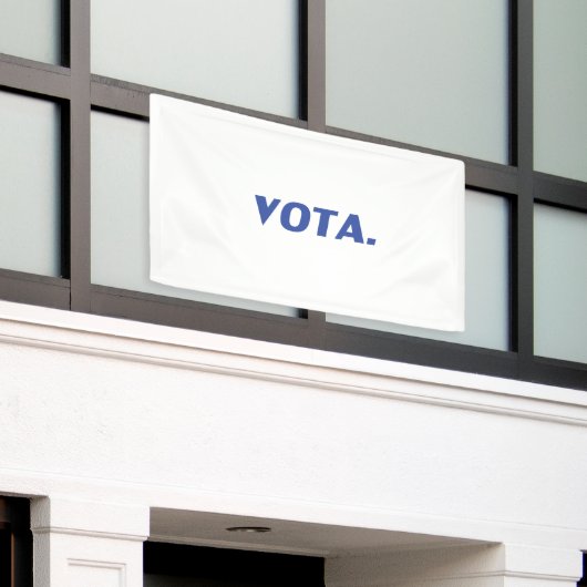 Vota stemmen in Spaans blauw wit modern politiek Spandoek (Buitenkant Gebouw)