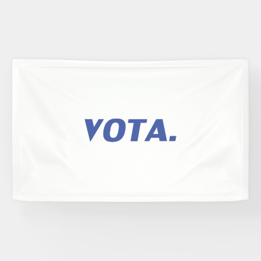 Vota stemmen in Spaans blauw wit modern politiek Spandoek (Horizontaal)