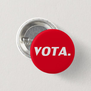 Vota stemmen in Spaans rood wit modern politiek Ronde Button 3,2 Cm