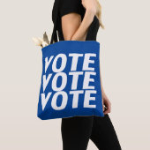 vote - bleu, blanc sac fourre-tout (De près)