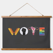 VOTE Books Uterus LGBT Support Hangend Wandkleed (Voorkant)