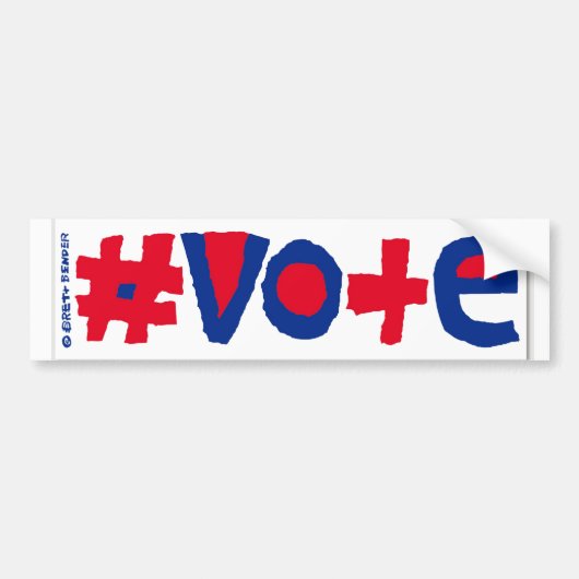 #vote Bumpersticker/Red White en Blue Bumpersticker (Voorkant)