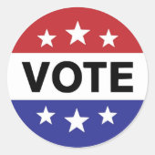 Vote Button 6 Stars Ronde Sticker (Voorkant)