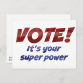 VOTE ! C'est votre carte postale Super Power Prote (Devant / Derrière)