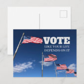 VOTE Comme Votre Vie Dépend De Sa Carte Postale (Devant / Derrière)