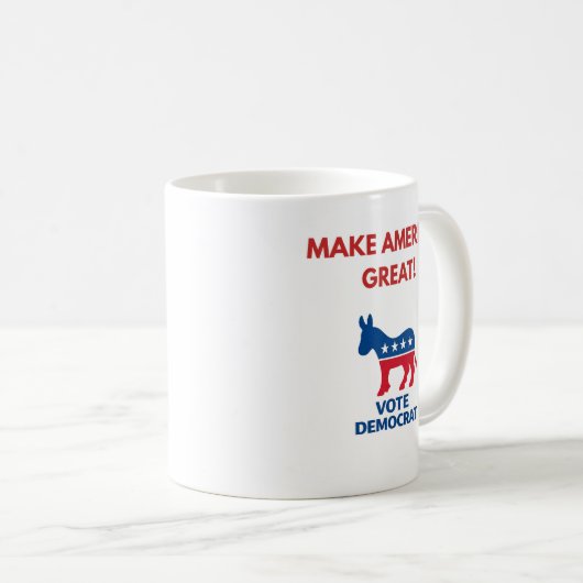 Vote Democrat Pro-Democracy Coffee Mug (Devant droit)