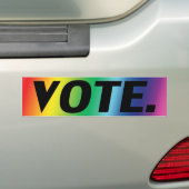 vote fierté couleurs arc-en-ciel Bumper Sticker (En voiture)