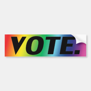 vote fierté couleurs arc-en-ciel Bumper Sticker
