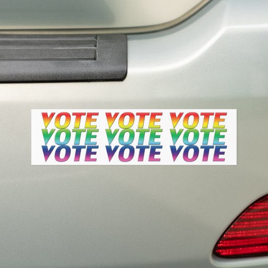 vote fierté rainbow flag couleurs Bumper Sticker (En voiture)