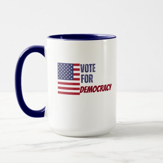 Vote for Democracy USA Election 2024 Mug (Gauche)