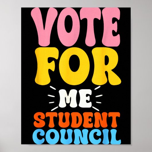 Vote For Me Student Council Youth Cool School Elec Poster (Voorkant)