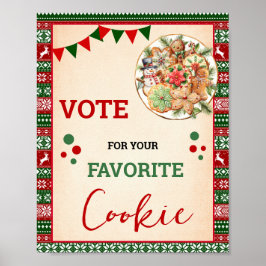 Vote for Your Favorite Cookies Christmas Sign Poster