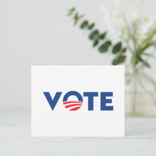 Vote hope red white and blue typography democrat briefkaart
