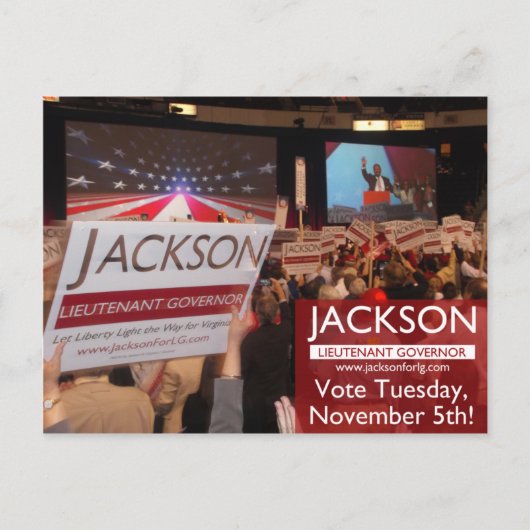 Vote Jackson pour la carte postale du lieutenant-g (Devant)