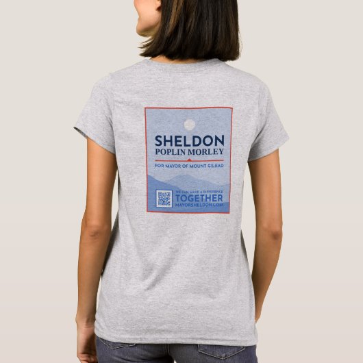 Vote pour le T-shirt féminin Sheldon Grey (Dos)
