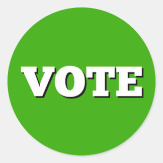 Vote Sticker sur l'Arrière - plan vert