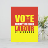 Vote Travail Jeremy Corbyn Feuille papier Double f (Debout devant)