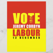 Vote Travail Jeremy Corbyn Feuille papier Double f (Devant)