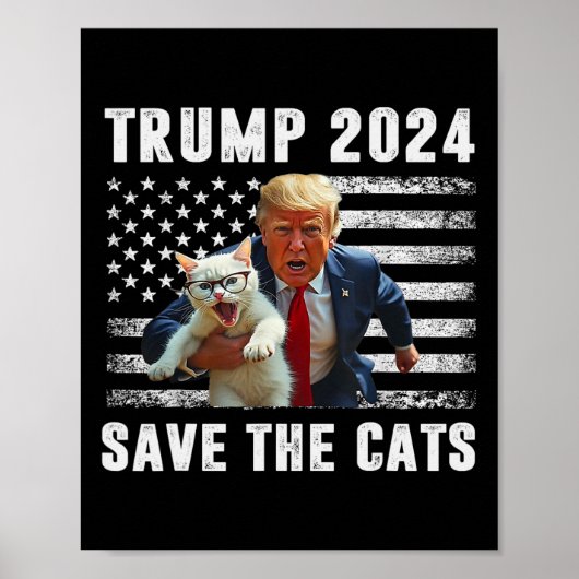Vote Trump 2025 Funny Save The Cats Poster (Voorkant)