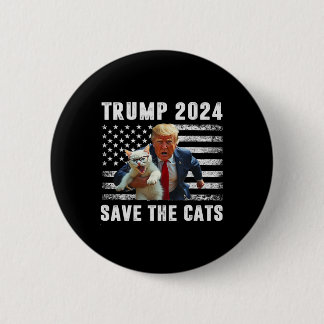 Vote Trump 2025 Funny Save The Cats  Ronde Button 5,7 Cm