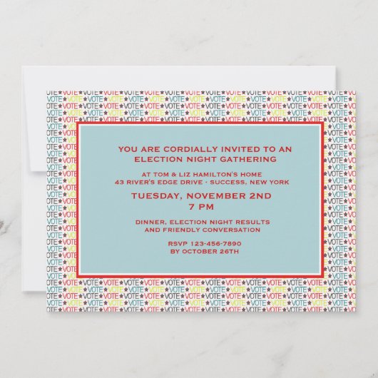Vote Vote Élection Parti Invitation (Devant)