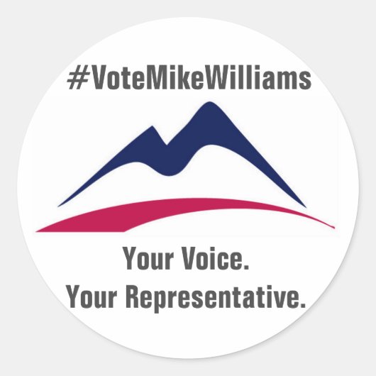 #VoteMikeWilliams 20 Pak Stickers (Voorkant)