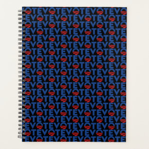 Voter bleu rouge noir moderne typographie motif