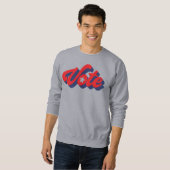 Voter En Rouge Bleu Gras Lettres Sweatshirt (Devant entier)