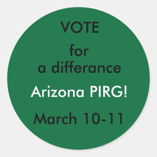 VOTER, pour, Arizona PIRG! autocollants (Devant)