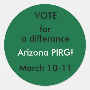 VOTER, pour, Arizona PIRG! autocollants