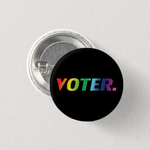 "Voter" Pride lgbtq lgbt kleuren - Ronde Button 3,2 Cm